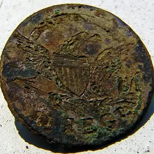 Early 1800's military button found by Fonfixer on a trip with myself and RickyP.  Really super find for a button of this age and rarity!