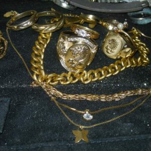 24k Bracelet and Dragon rings - My latest finds this year.