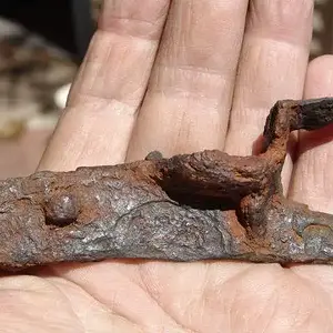 This is a flintlock receiver that I found at an early 1800's campsite while hunting with RickyP. He finds good spots!!!