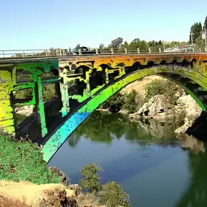 Rainbow Bridge, Folsom - The famous Rainbow Bridge in Folsom.
No, it's not that color . . . I photo-edited it.
Crosses the American River.