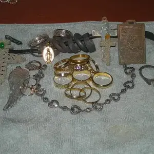 Beautiful set - This pic includes a beautiful silver spoon, 18k pendant and lots of gold and silver!
