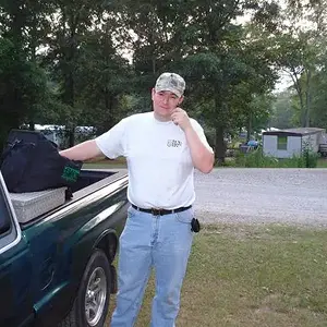 Me - Me in James in Alabama's yard getting ready to go detectin.