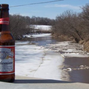 Ice cold - The beer does stay cold this time of year. A view of the Big Rock swiming hole