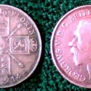 Silver Florin 1914 - My first silver find - a 1914 George V Florin