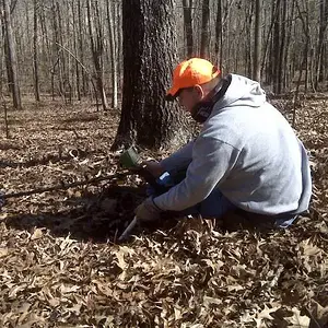 Me again. - Detecting in the woods behind a friends house in Pell City, Alabama.