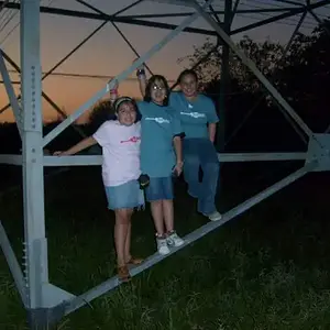 future Treasure hunters - these are my nieces Cheyanne,Lauren and my daughter Shelby. we were out Geocaching. they love going out with me. looks like 