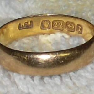 1899 - 22K Gold Ring - Found at stagecoach stop Brougham ON.