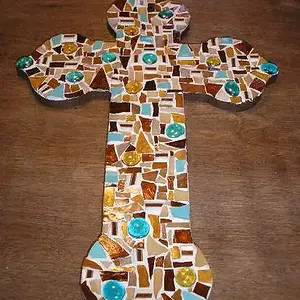 a commissioned mosaic - I enjoy making the crosses
