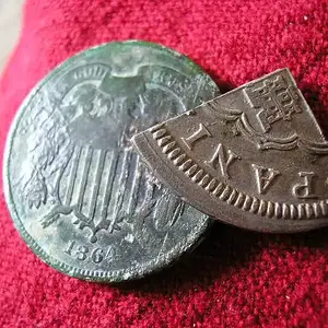 Phillip V Quarter 2-Reale Pistareen & 2-Cent - Found the same day at the Horse Farm, 2010