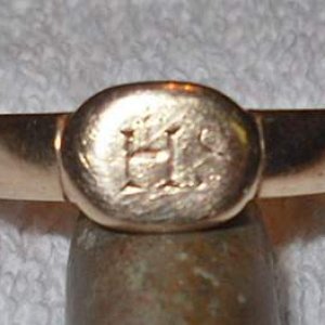 1930's Signet Ring 14K - Found at demolished home site Bondhead ON.