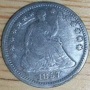 1857 Half Dime - Dug at a CW site.