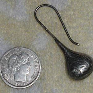 1900 Barber Dime & Sterling Earring - Found in park in London ON.