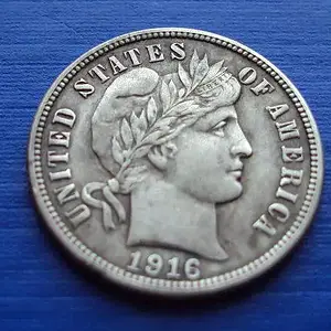 1916 barber dime XF+