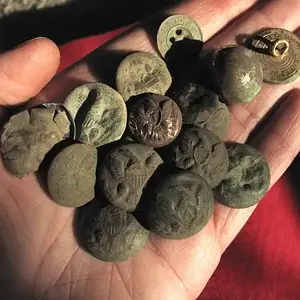 Several birds in the hand...."EAGLES" - I dug these buttons on April 13, 2011 off a section of property at a new site I acquired.