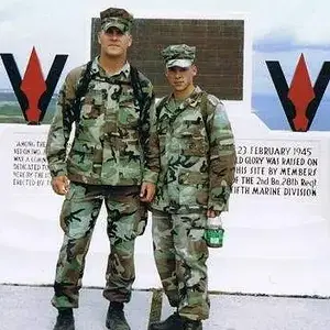 Iwo Jima - One of my favorite pics of my time in the Marine Corps. Myself when I was a Sergeant (on right) with my best friend on Mount Suribachi duri