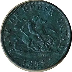1854 Upper Canada Half Penny Token - Found at farm site in Marlbank ON