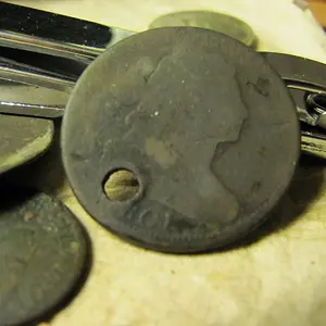 Holed 1801 Draped Bust Large Cent