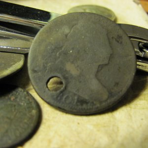 Holed 1801 Draped Bust Large Cent