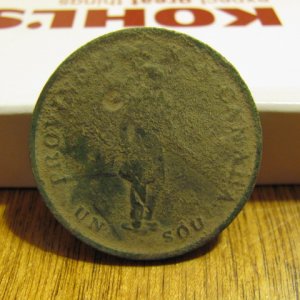 1837 Half Penny Canadian Bank Token. Front view.