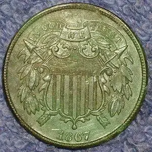 1867 2 cent coin