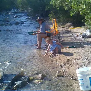 Putting the wife and kid to work.