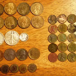 My first ever silver half in 20+ yrs detecting, and both in the same hole!!