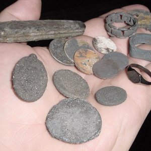 APRIL 2012 COLD WATER HUNT FINDS - SILVER HALF - SILVER QUARTER - SILVER DIME
SILVER RING - SILVER RELIG.MED. - 10KRING