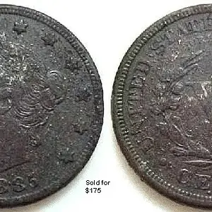 1885 V Nickel. Key Date