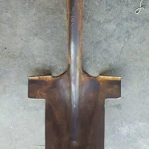 Narrowed this shovel for easier penetration and less ground damage.