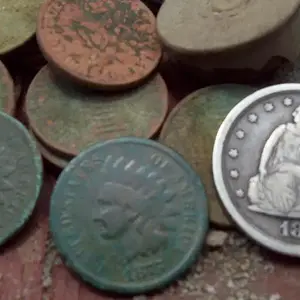 twenty cent piece and key IH's from 1800's school