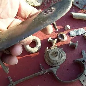 1858 Enfield parts recovered at 1800's  home site