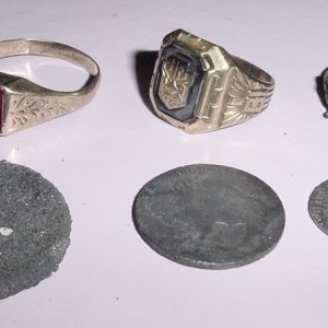 SOME KEEPERS FROM SEPT.24TH HUNT 
RED STONE MIGHT BE A RUBY - CLASS RING IS FROM 1931