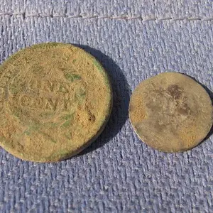 1786 half reale & 1845 large cent.