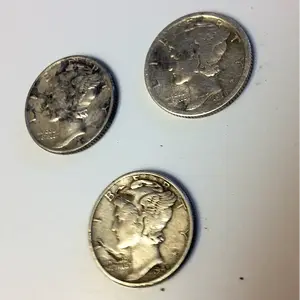 Three recent Mercury dime earliest 1918