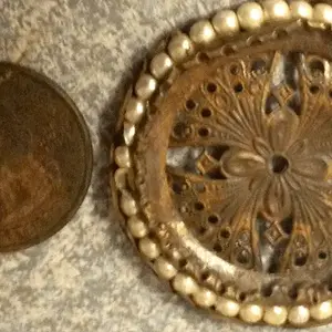 Buggy button? Broach? Park Hill, OK old blacksmith lot
