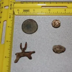 Cool old shoe buckle piece and musket ball.