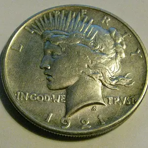 1921 Peace Dollar front