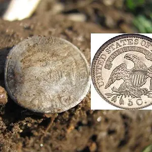 Back side showing Eagle and 5c. Minted 1829-1837. 3/18/13