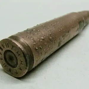 F.M.M.A.P. B 1944
Mauser tracer, red tip plated steel full Armor piercing metal jacket, brass primer with red sealant. headstamp  F.M.M.A.P. "B" || 19