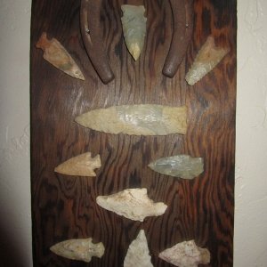 These arrowheads were found along a creek that runs through property that belongs to our family.