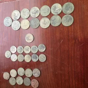 My second day with the Garrett Ace 350 13 quarters, 11 dimes, 1 nickel, 9 pennies no silver but I did get a wheat cent