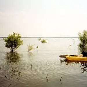 Dredge set up on a submerged fort site