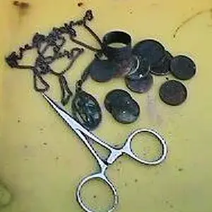A few minutes of dredging around an old pier yielded these items.