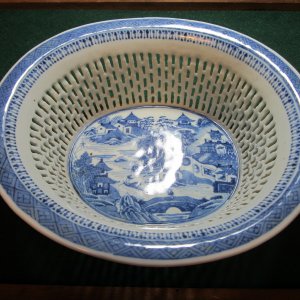 Chinese Fruit Basket circa 1840's. I don't recall the details on this piece but it was brought into the US after 1870.