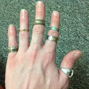The rings I have dug since I started metal detecting in April