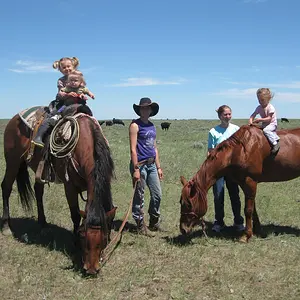 The littles ones get a ride.