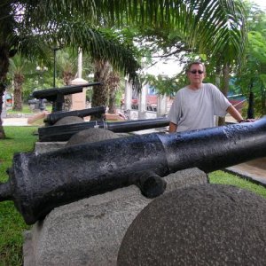 French cannons along the saigon river.