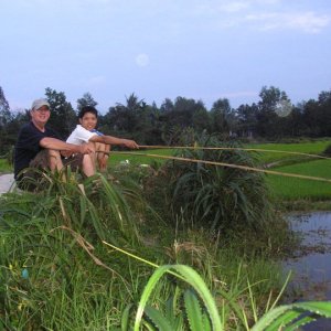 fishing the rice fields near danang