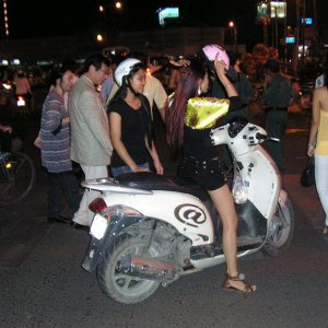 2 girls on motorbike