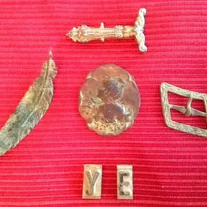 Awesome finds all found same week.  The printing press letters found at site of old church appropriately spell "YE"!!!